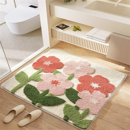 Non-Slip Abstract Bath Rugs Cute Mat Washable for Tube |Rectangular Door Mat for Home