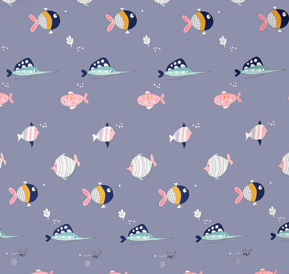 ZooDreams Kids Bedsheet Set – Fish Print (Blue, 60x90 Inches)