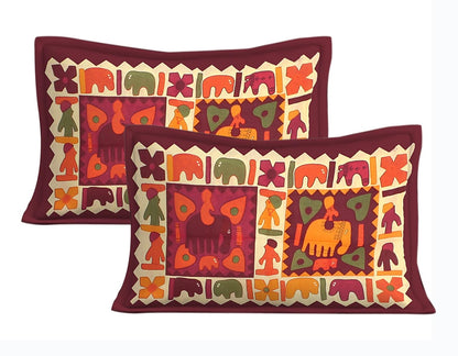 Jaipuri Royal Cotton Double Queen Size Bedsheet Set with 2 Pillow Covers