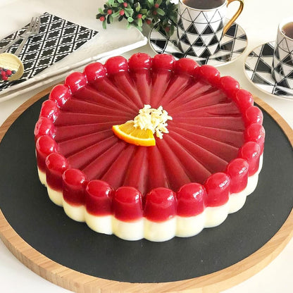 Flexible Silicone Non-Stick Bakeware with Intricate Charlotte Shape Design | Silicone Baking Pan  – 8inch  Round (Multicolor)