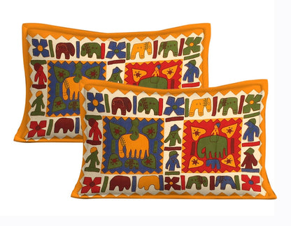 Jaipuri Royal Cotton Double Queen Size Bedsheet Set with 2 Pillow Covers