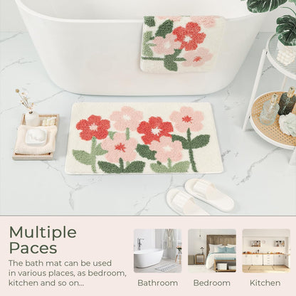Non-Slip Abstract Bath Rugs Cute Mat Washable for Tube |Rectangular Door Mat for Home