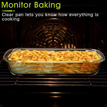 Clear Glass Baking Dish for Oven Glass Pan Cooking Casserole Dish Rectangular Baking Pan Glass Bake-ware (1) 1100ML