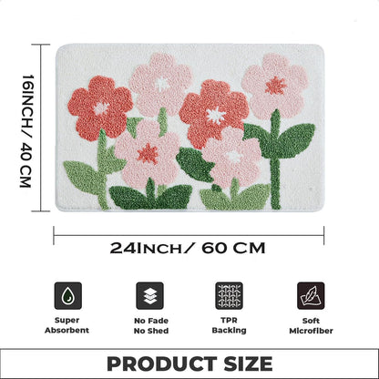 Non-Slip Abstract Bath Rugs Cute Mat Washable for Tube |Rectangular Door Mat for Home