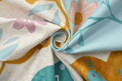 Multi Color Pattern Print Cotton Diwan Set of 8 Pieces