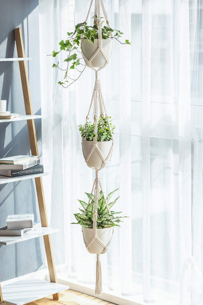 3-Tier Macrame Plant Hanger with Beads