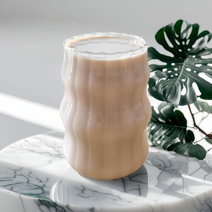 Premium Wave-Shaped Glass Tumblers Set – Pack of 2 (500 ml)
