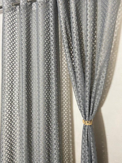 Cross Net Light Filtering Curtains for Home Decor Set of 2