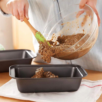 Non-Stick Carbon Steel Loaf & Muffin Bake Pan | Rectangle Bread Mould for Baking in Microwave Oven, Cooker – Black