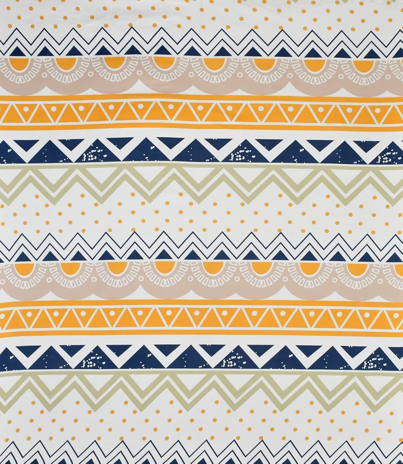 Yellow & Cream Printed Geometric Cotton Diwan Set – 8 Pieces