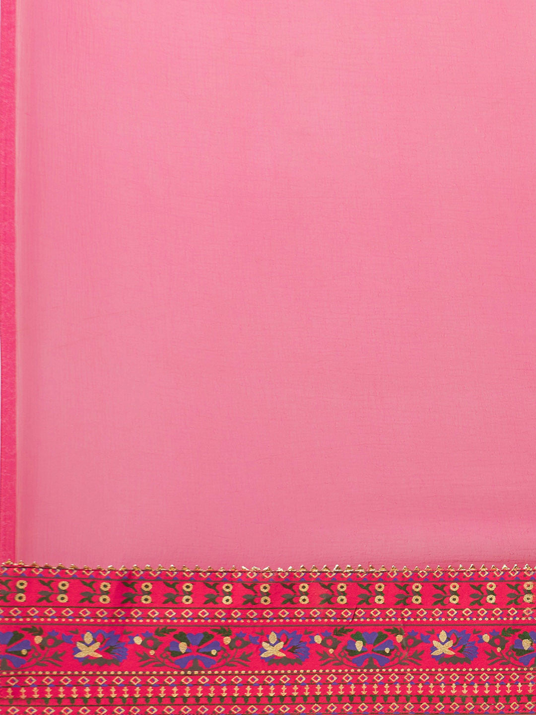 Rani Raiment Pink Ethnic Motifs Printed Gotta Patti Kurta With Trousers & Dupatta