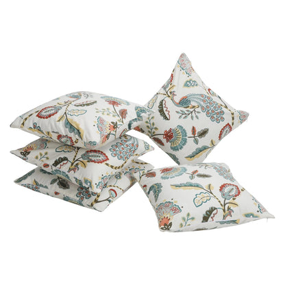Sanganeri Print Cotton Cushion Covers Set of 5 – 16x16 Inches