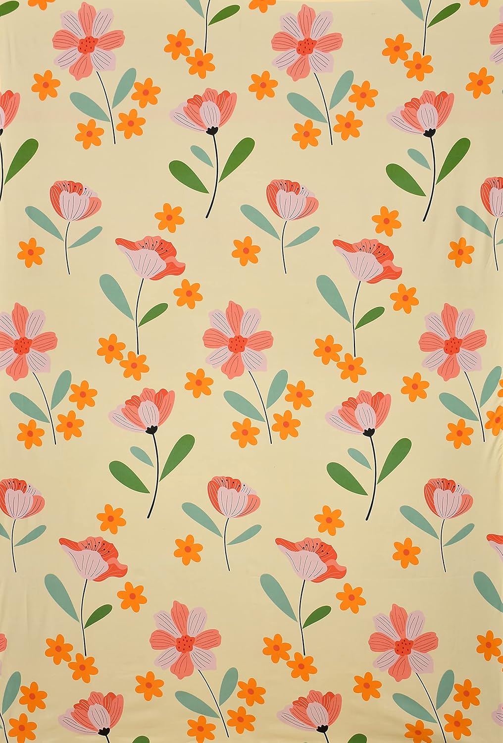 Glace Cotton Floral Design Diwan Set of 8 Pieces