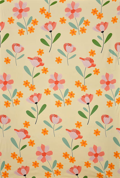 Glace Cotton Floral Design Diwan Set of 8 Pieces