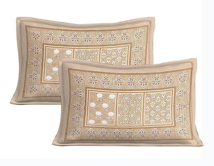 Rajasthani Jaipuri Square Design 100% Cotton Bedsheet with Pillow Covers