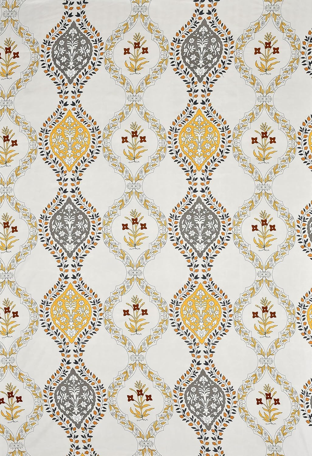 Geometric Floral Printed Cotton Diwan Set of 8 Pieces