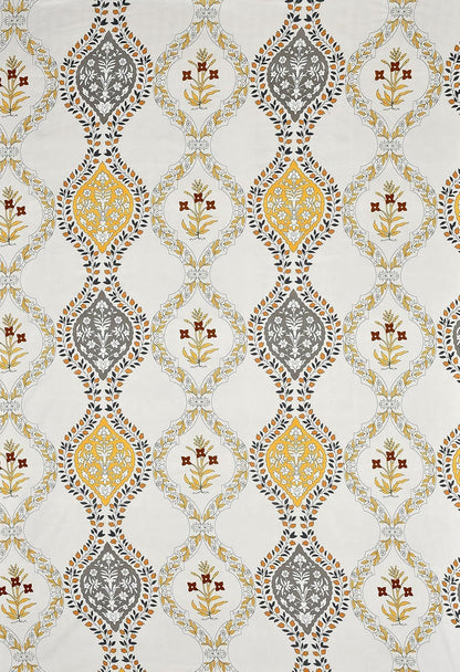 Geometric Floral Printed Cotton Diwan Set of 8 Pieces