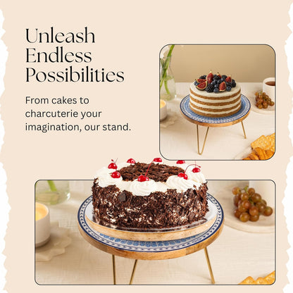 Multi-Purpose Decorative Cake Stand with Metal Legs