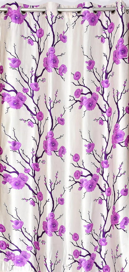 Floral Stylish Polyester Curtains – Set of 3