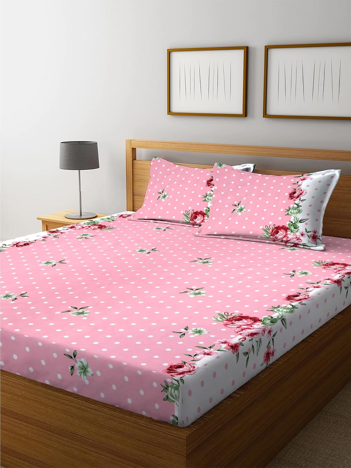Floral Superfine Cotton Blend Bedsheet with Pillow Covers (2 colors)