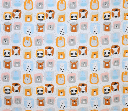 Off-White Animal Print Kids Bedsheet Set – Soft Cotton Feel