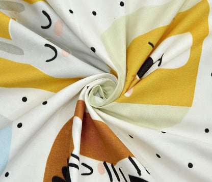 Off-White Animal Print Kids Bedsheet Set – Soft Cotton Feel