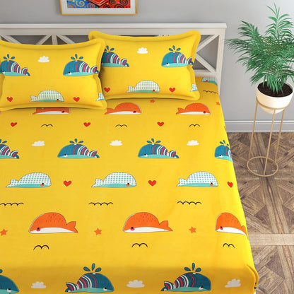 Soft Fit Queen Size Elastic Fitted Bedsheet – Floral Print (72x78 Inches)