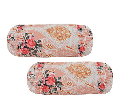 Decorative Frill Cotton Diwan Set – 8 Pieces (Floral Design)