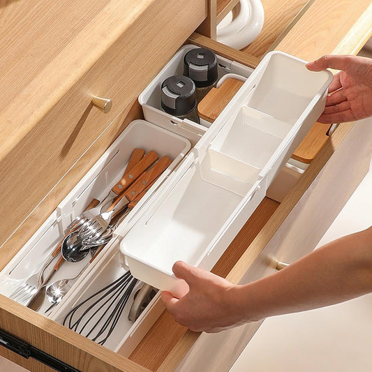 Adjustable Drawer Organizer Removable for Kitchen Office Supplies Study Room (Pack of 3)