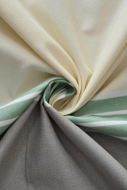 Multicolor Stripe Pattern Premium Glace Cotton Double King Size Bedsheet Set