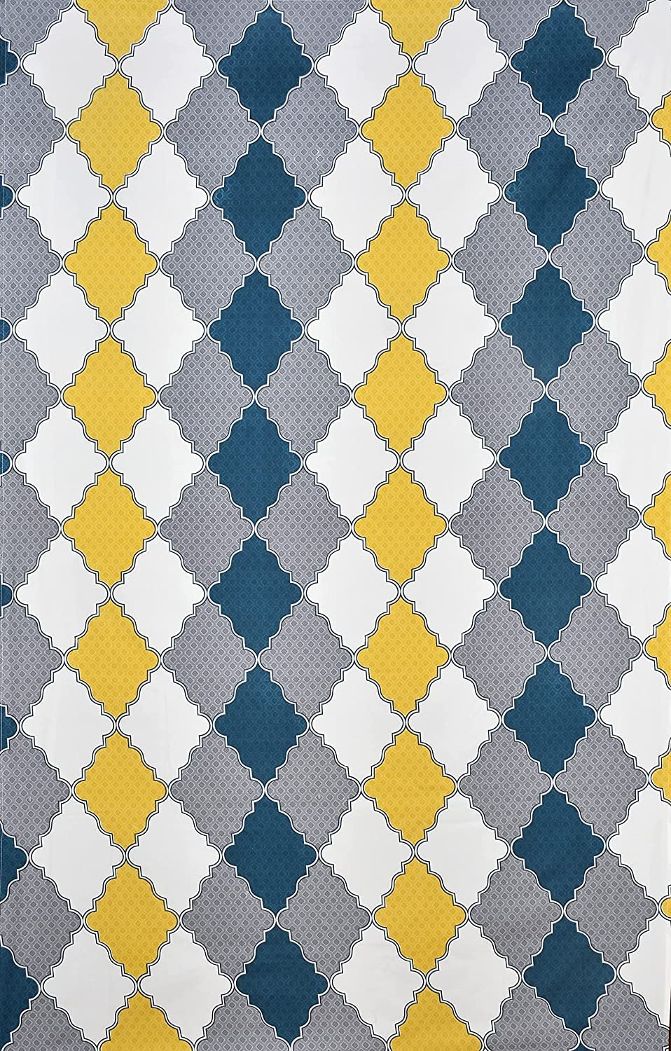 Geometric Glace Cotton 5-Piece Quilted King Size Bedsheet Set– Multicolor Luxury Combo