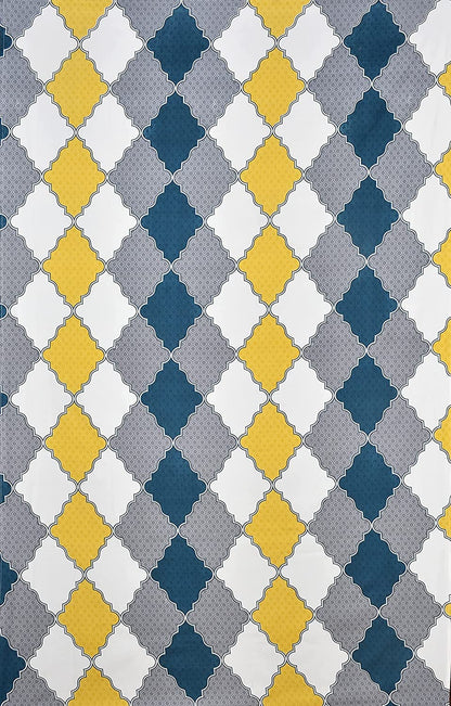 Geometric Glace Cotton 5-Piece Quilted King Size Bedsheet Set– Multicolor Luxury Combo