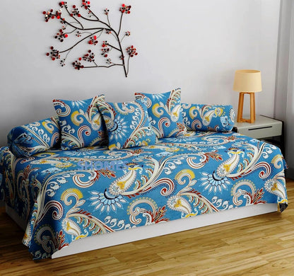 Floral Elegance Designer Diwan Set – 8 Piece Premium Cotton Combo