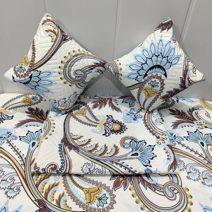 Royal Bloom 5-Piece Embroidered Cotton Bedsheet Set – King Size