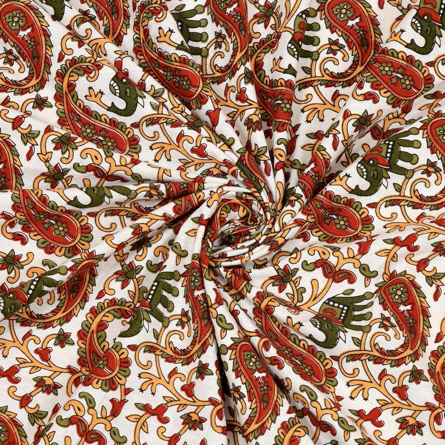 Jaipuri Ethnic Muftis Cotton Bedsheet With Pillow Covers