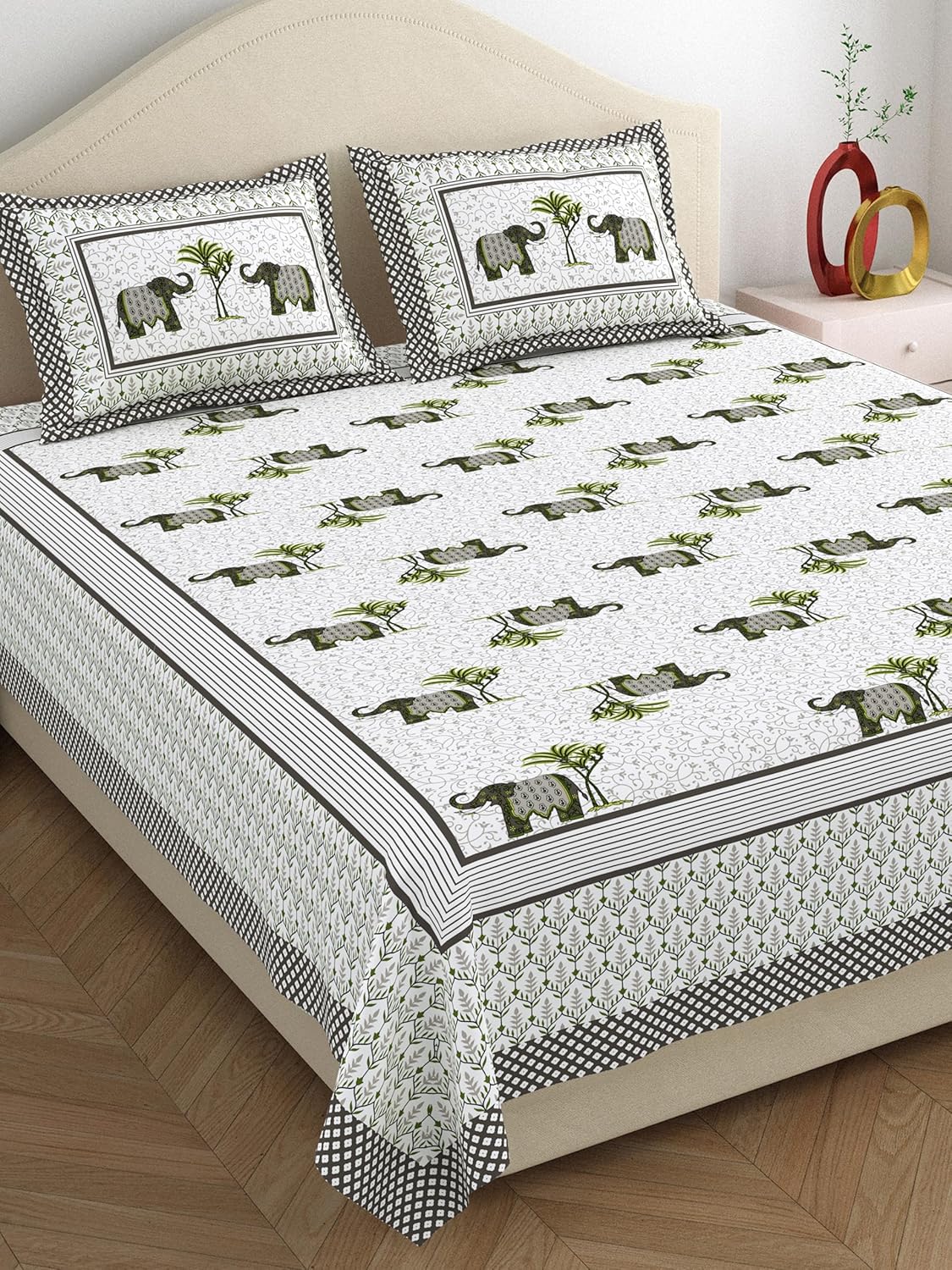 EthniSoft Pure Cotton King Size Bedsheet Set