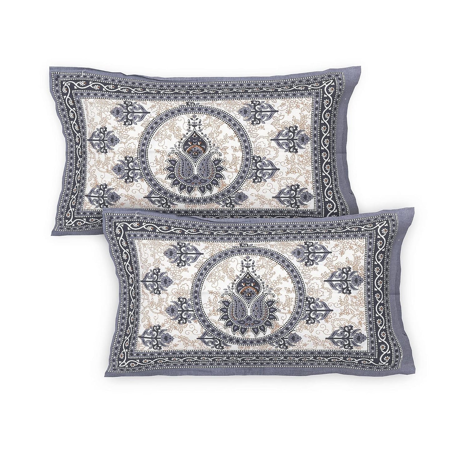 Jaipuri Ethnic 100% Cotton Double Bedsheet Set with 2 Pillow Covers – Multicolor