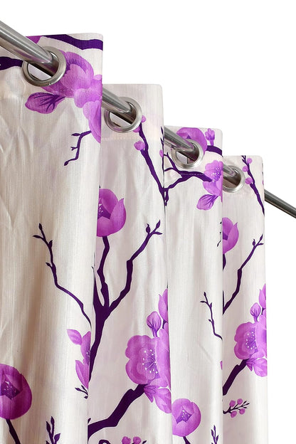 Floral Stylish Polyester Curtains – Set of 3
