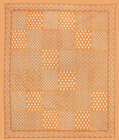 Rajasthani Jaipuri Square Design 100% Cotton Bedsheet with Pillow Covers