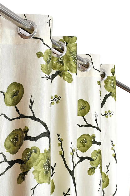 Floral Stylish Polyester Curtains – Set of 3