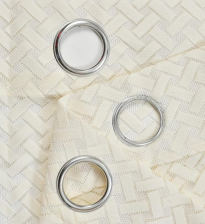 Cross Net Light Filtering Curtains for Home Decor Set of 2