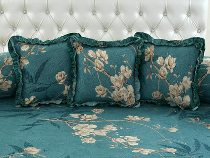 Royal Frill 8-Piece Designer Diwan Set – Floral Cotton Elegance