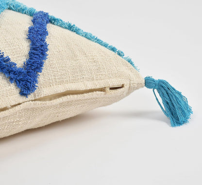 Set of 2 Cotton Tufted Throw Pillow Covers – 16x16 Inch