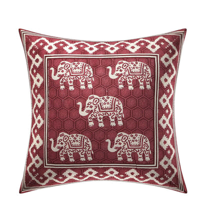 Elephant Motif Cushion Covers – Set of 5 (16x16 Inches)