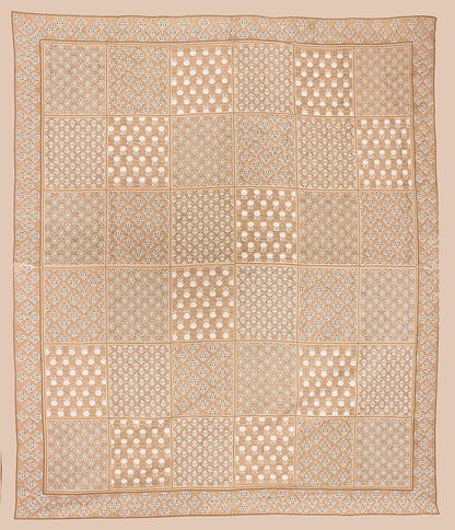 Rajasthani Jaipuri Square Design 100% Cotton Bedsheet with Pillow Covers