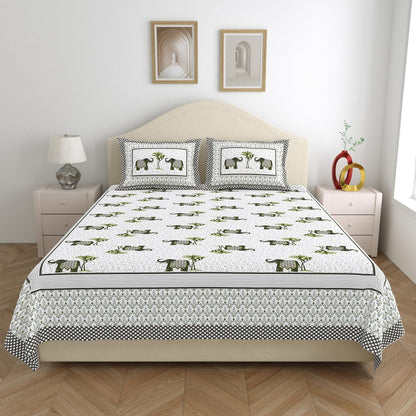 EthniSoft Pure Cotton King Size Bedsheet Set