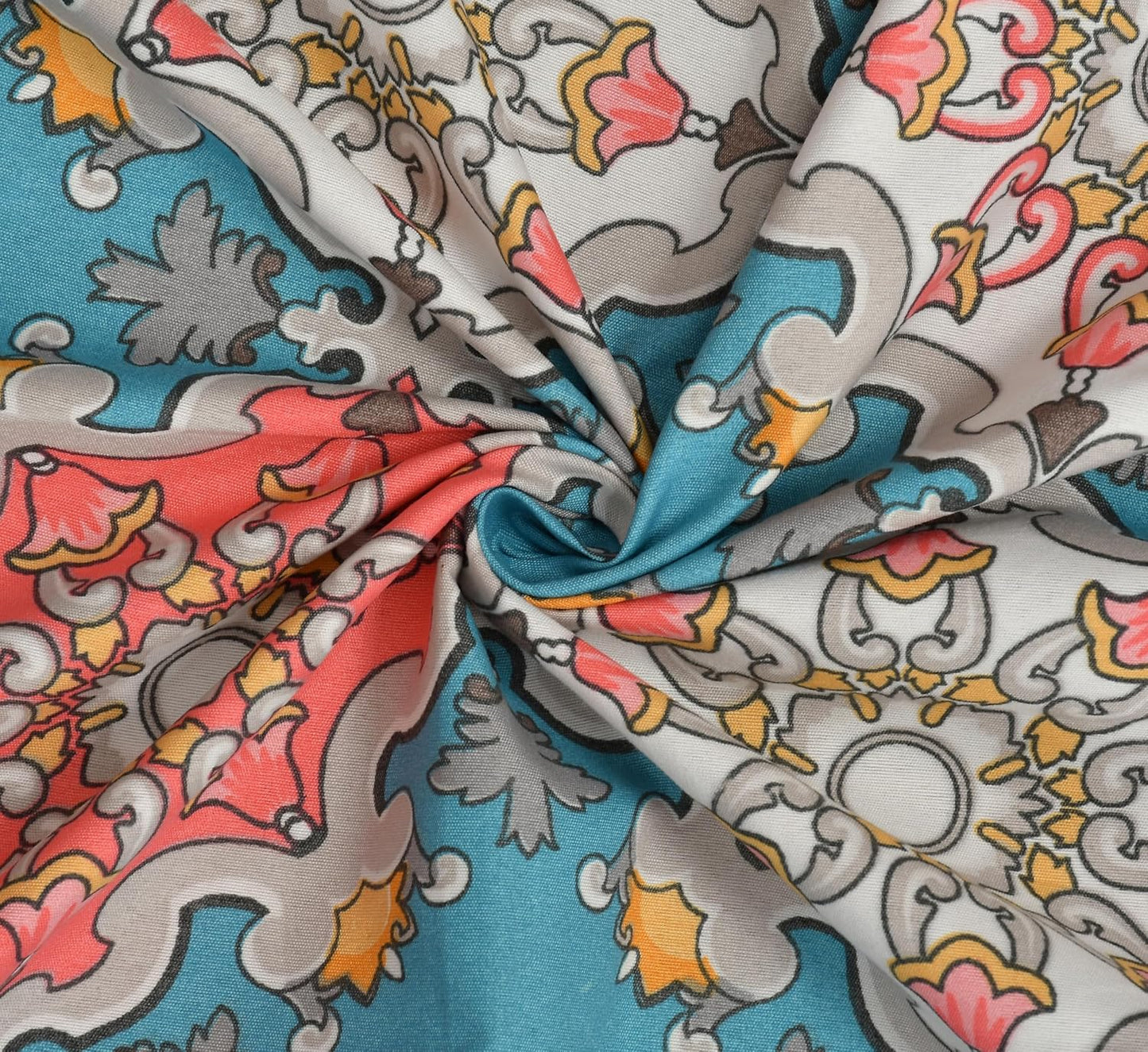 Classic Premium Printed Glace Cotton Diwan Set 8 Pieces