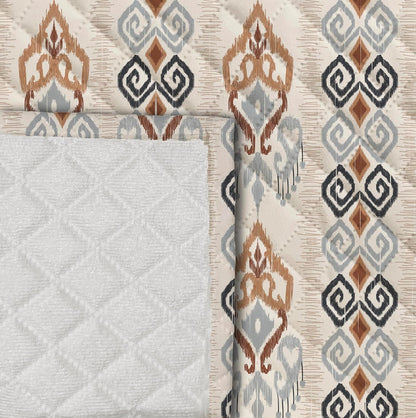 Regal Nest Velvet 3-Seater Sofa Cover Mat Set – Ethnic Motif Design (Pack of 2)