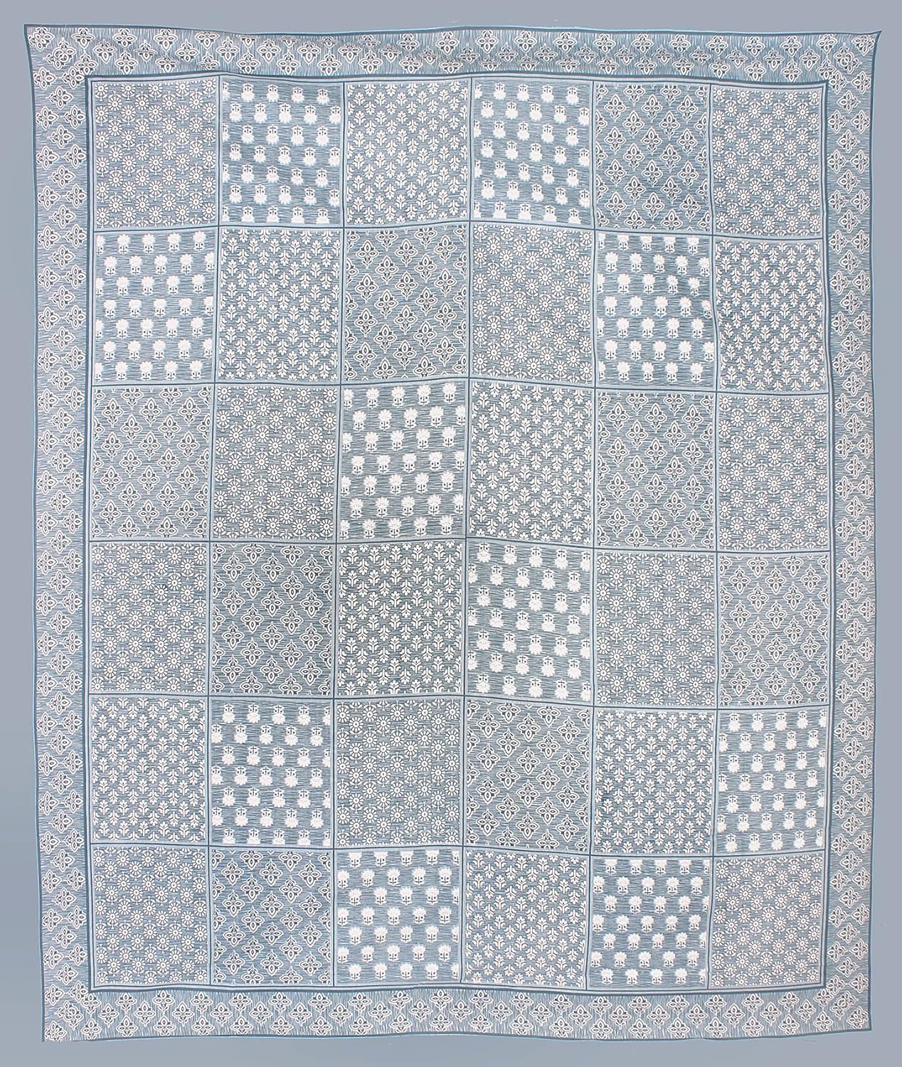 Rajasthani Jaipuri Square Design 100% Cotton Bedsheet with Pillow Covers