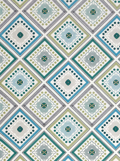 Rangloom Fabrics Double Glazed Green Ethnic Motifs Cotton 220 TC Queen Fine Bedsheet with 2 Pillow Covers